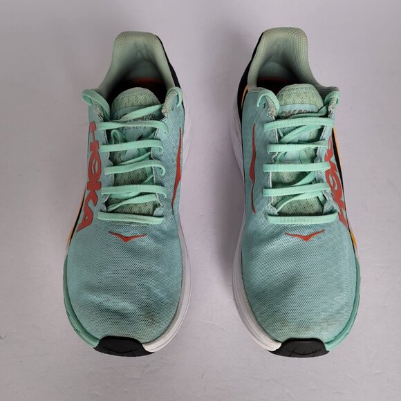 Hoka One One Unisex Rocket X Eggshell Blue-Black Running Shoes. Size 12.5 - Picture 2 of 10